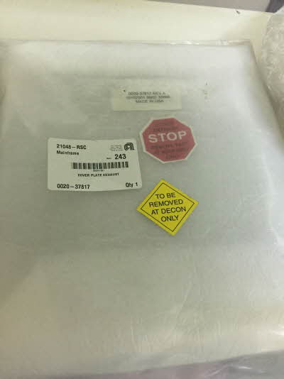 AMAT P/N : 0020-37817 , COVER PLATE EXHAUST
