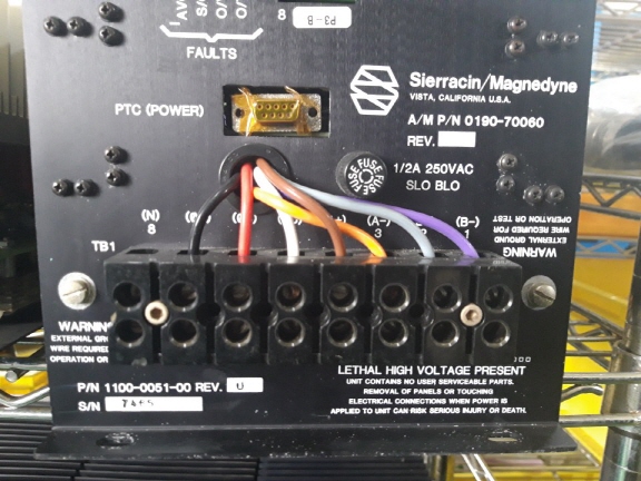 AMAT Part No : 0190-70060 , wMAGNET DRIVE ASSY ( Sierracin Magnedyne 1100-0051-00 Magnet Driver )
