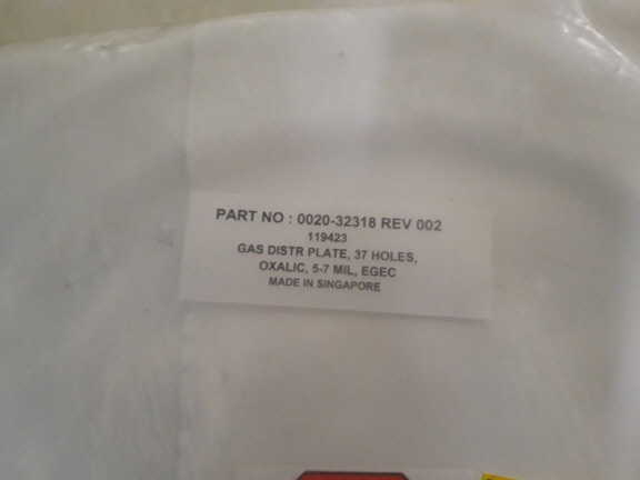 AMAT Part No : 0020-32318 , GAS DISTR PL..